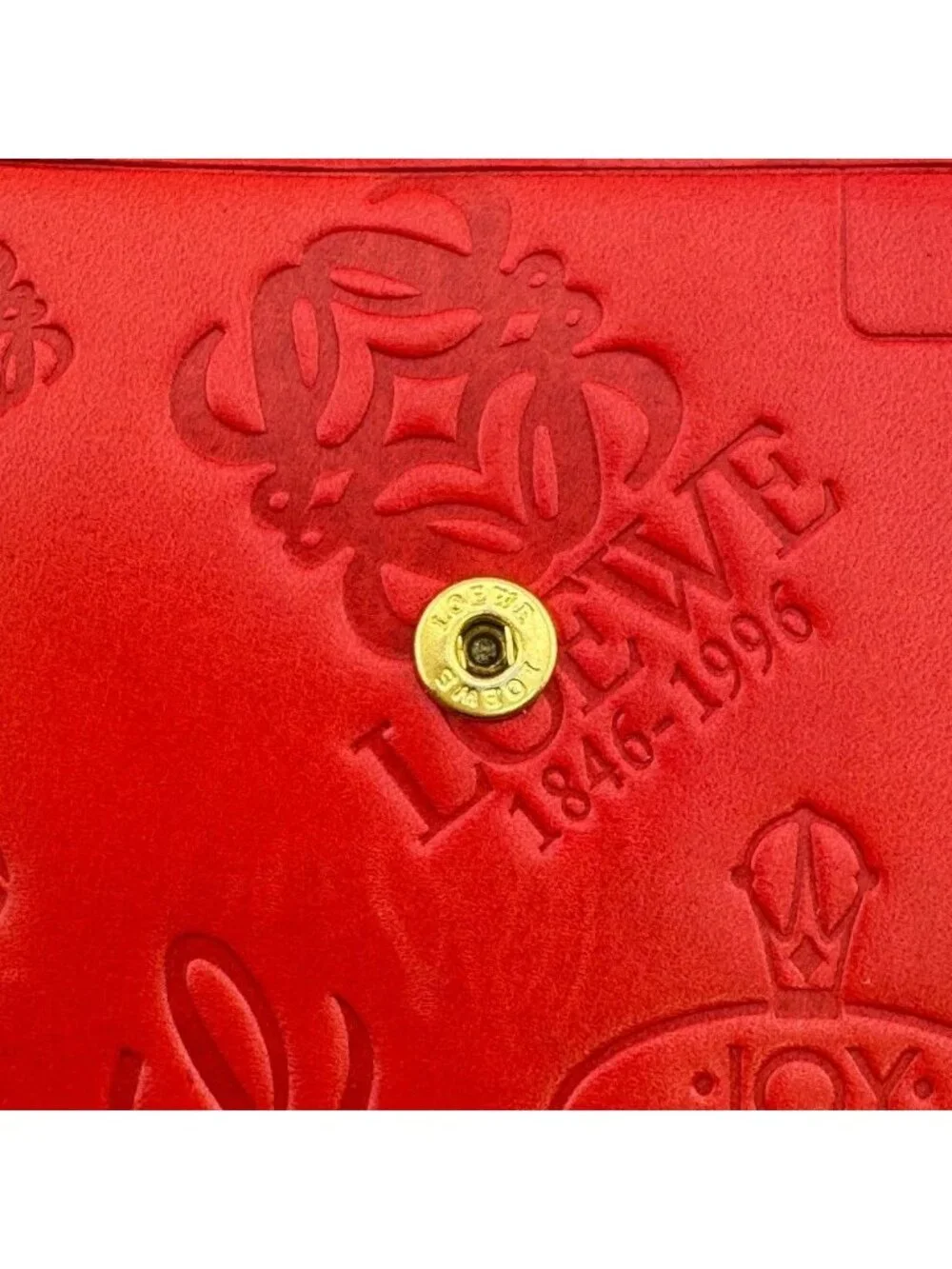 Loewe Logo Icon Anagram Leather Compact Wallet Bifold
